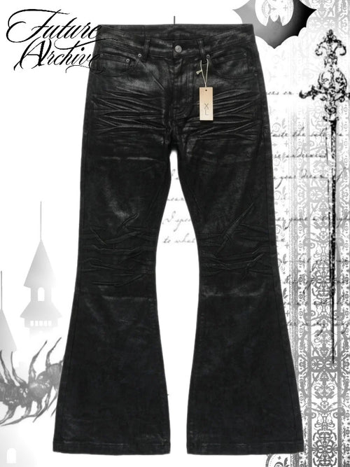 WAX-ON WAX-OFF FLARED BLACK DENIM